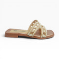 Sandalias Planas Oro Rosa con Perlas Spimfer