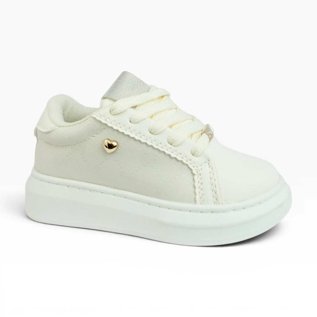 Tenis Niña Spimfer Blancos con Detalle de Corazón
