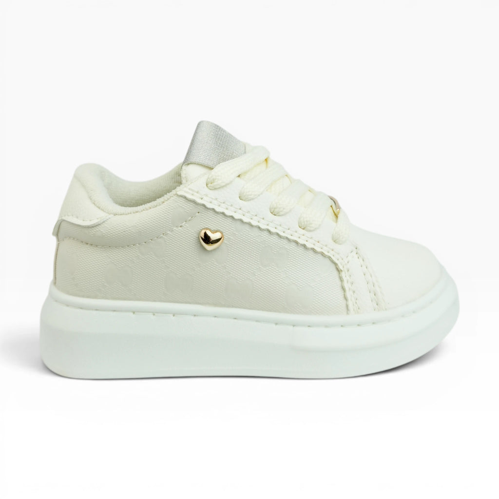 Tenis Niña Spimfer Blancos con Detalle de Corazón