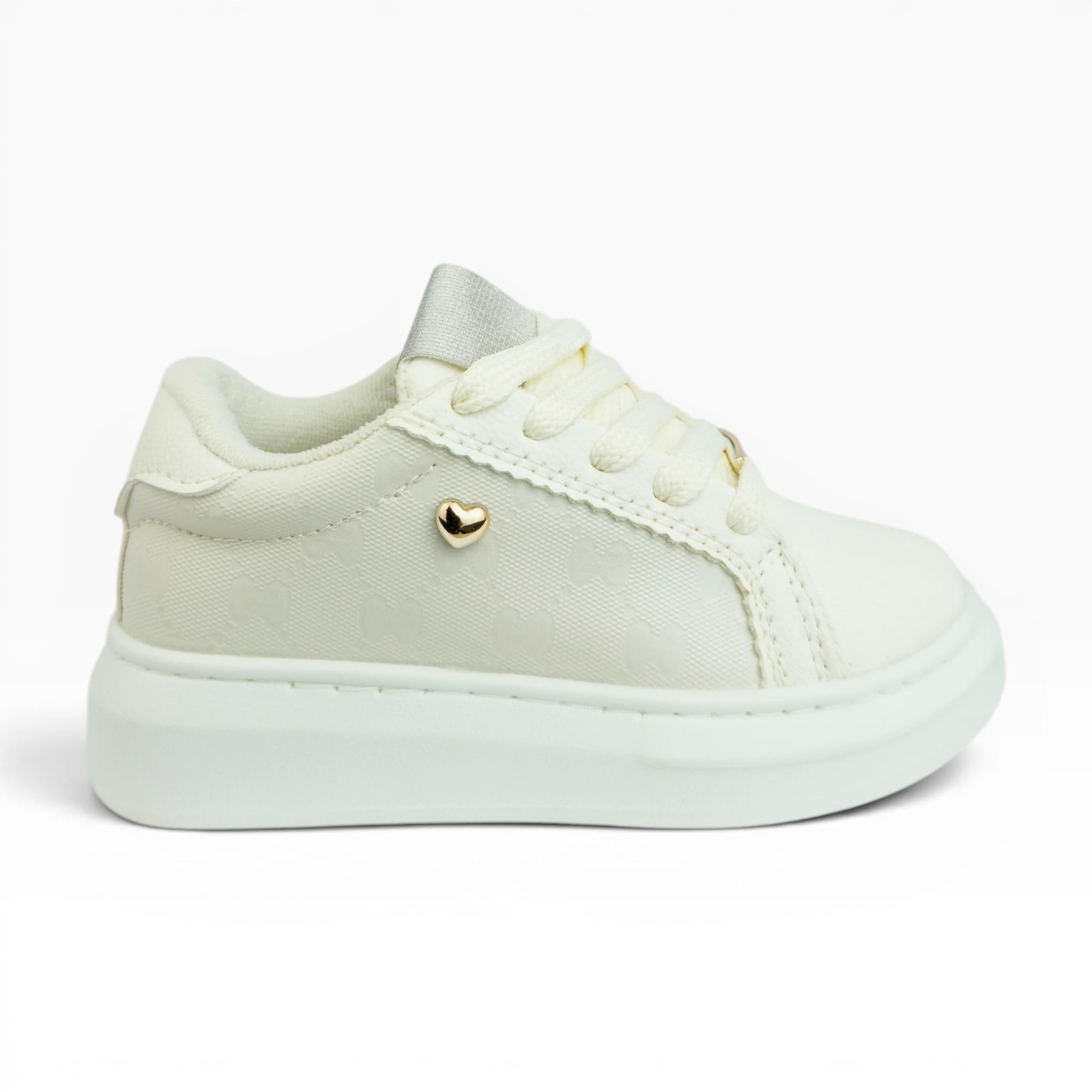Tenis Niña Spimfer Blancos con Detalle de Corazón