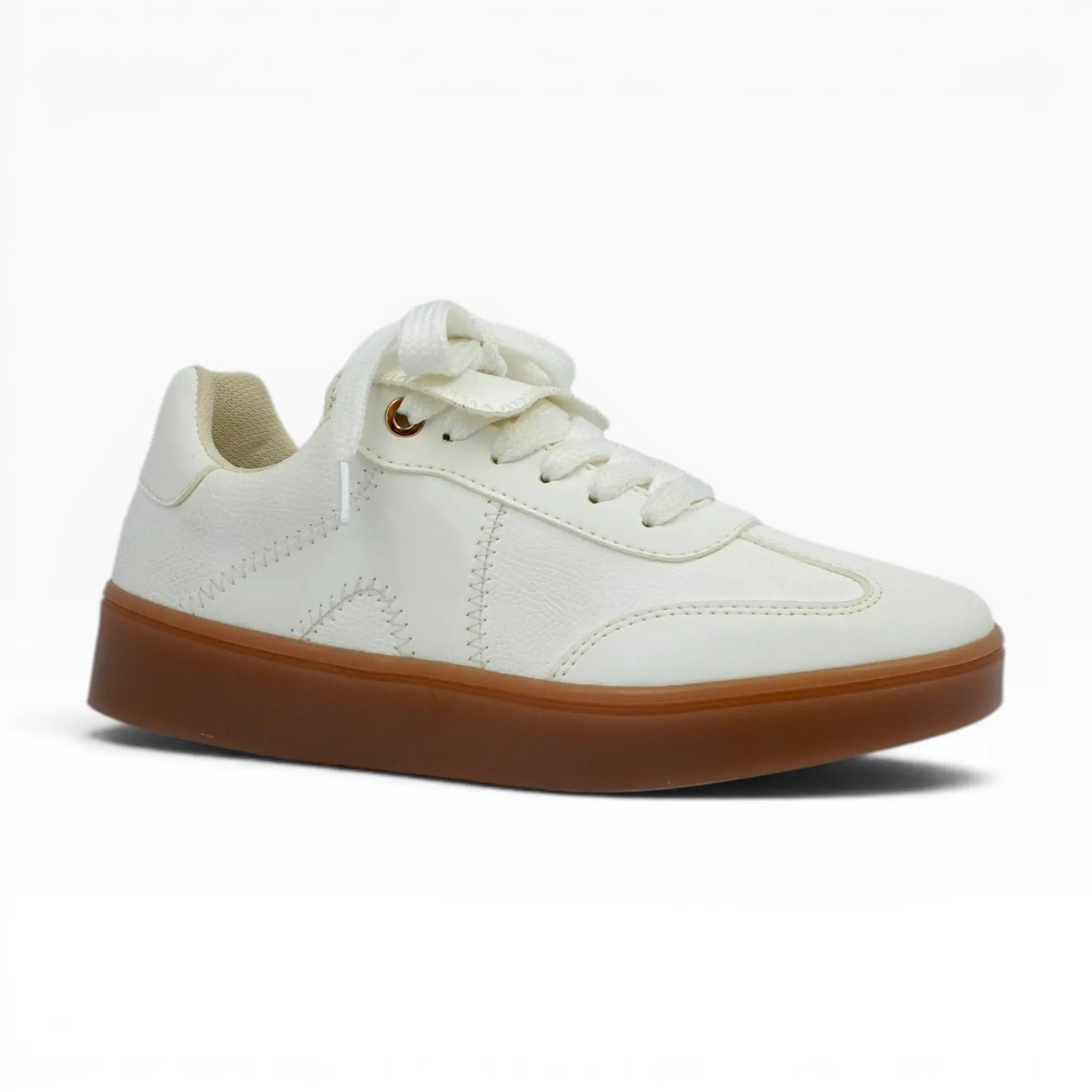 Tenis Spimfer Blancos con Suela Café para Mujer