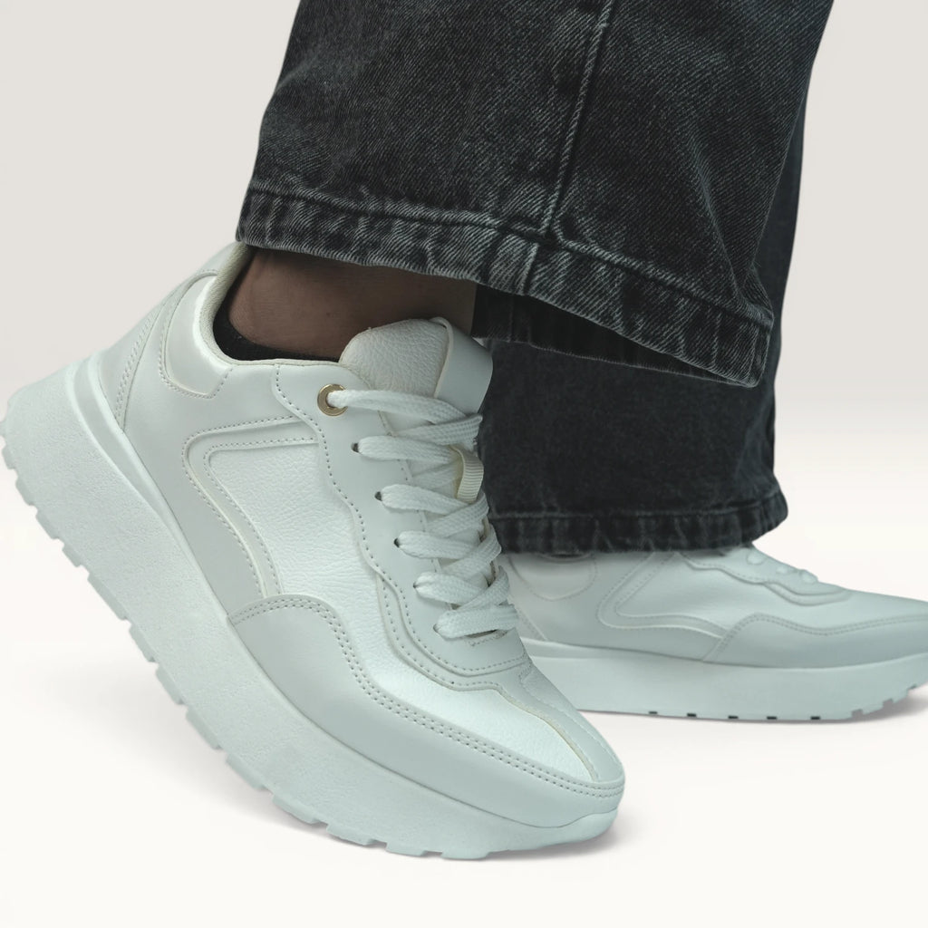 Tenis Total White Spimfer con Plataforma para Mujer