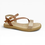 Sandalias Miel con Tira Dorada para Mujer Spimfer