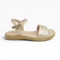 Sandalias Planas Champaña de Tiras Trenzadas para Mujer Spimfer