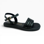 Sandalias Planas Negras de Tiras Trenzadas para Mujer Spimfer
