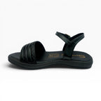 Sandalias Planas Negras de Tiras Trenzadas para Mujer Spimfer