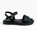 Sandalias Planas Negras de Tiras Trenzadas para Mujer Spimfer