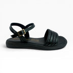 Sandalias Planas Negras de Tiras Trenzadas para Mujer Spimfer