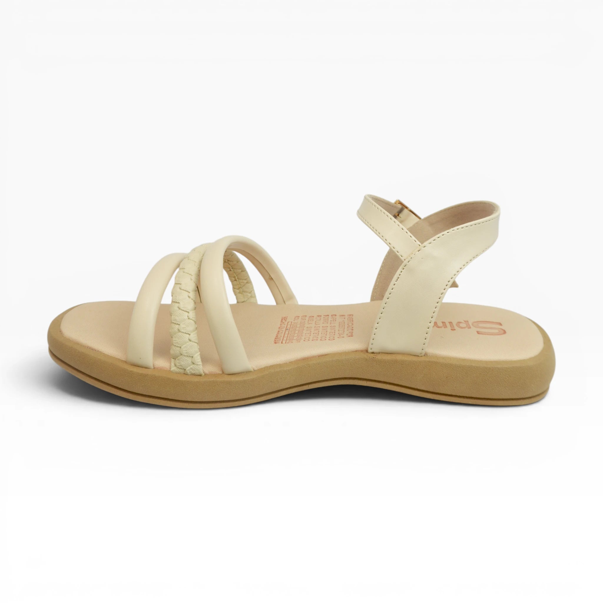 Sandalias Beige con Tiras y Detalle Trenzado para Mujer Spimfer