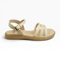 Sandalias Beige con Tiras y Detalle Trenzado para Mujer Spimfer