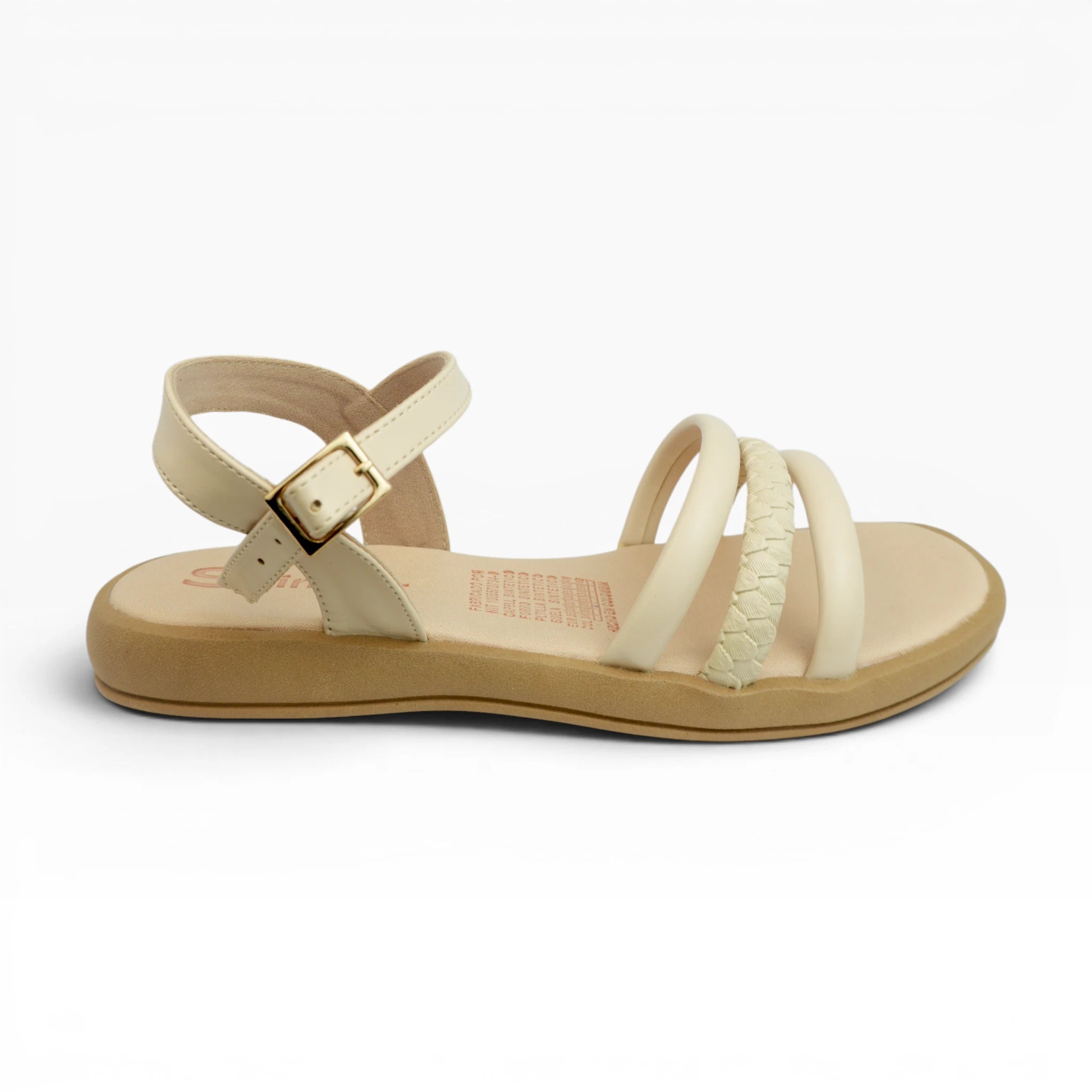 Sandalias Beige con Tiras y Detalle Trenzado para Mujer Spimfer