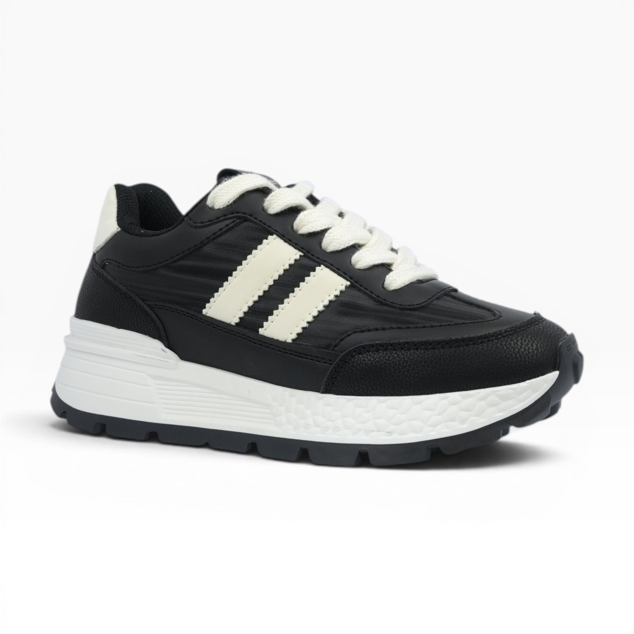 Tenis Deportivos Spimfer Negros y Blancos para Mujer: Confort y Estilo Urbano