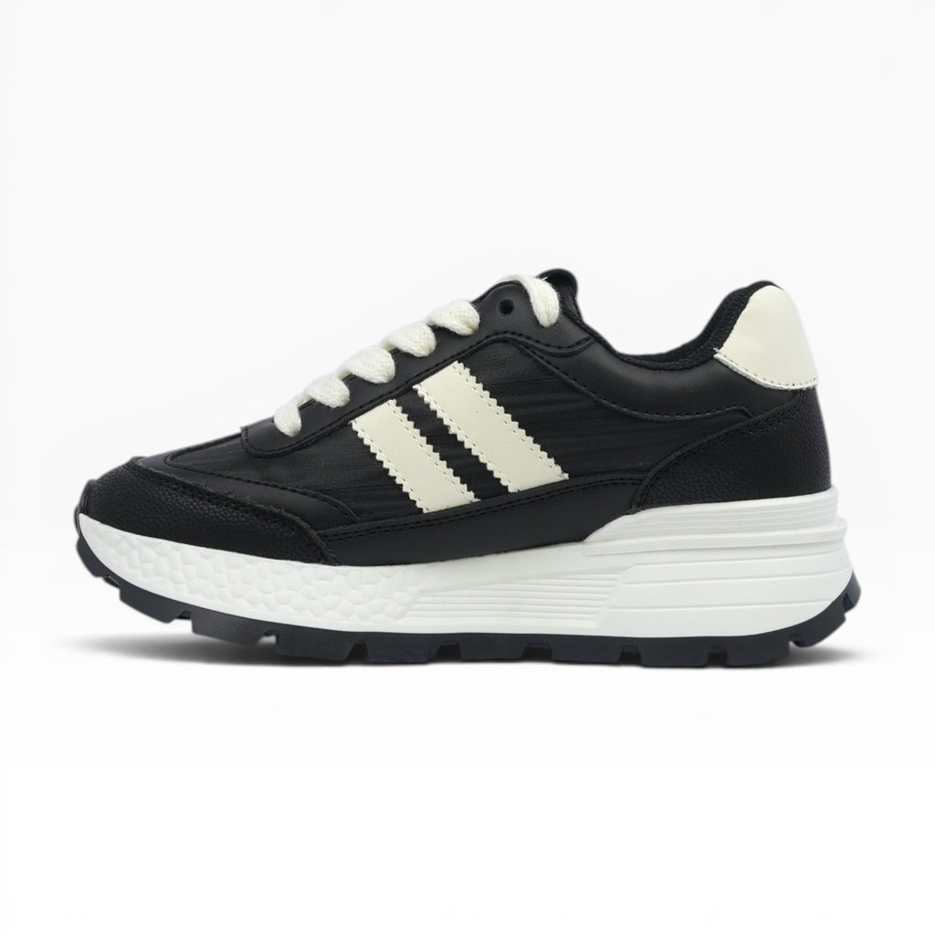 Tenis Deportivos Spimfer Negros y Blancos para Mujer: Confort y Estilo Urbano