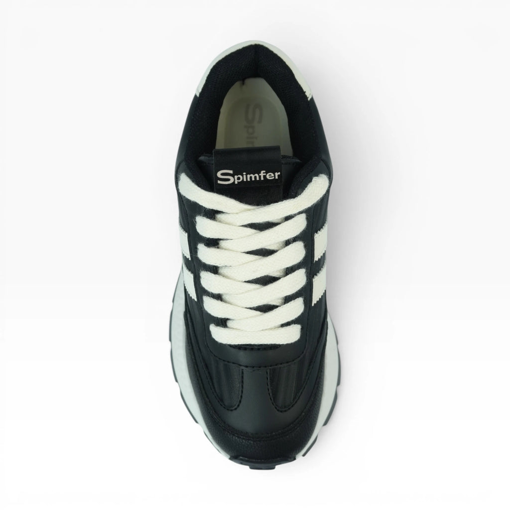 Tenis Deportivos Spimfer Negros y Blancos para Mujer