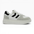 Tenis Urbanos Spimfer Blanco Negro con Plataforma para Mujer