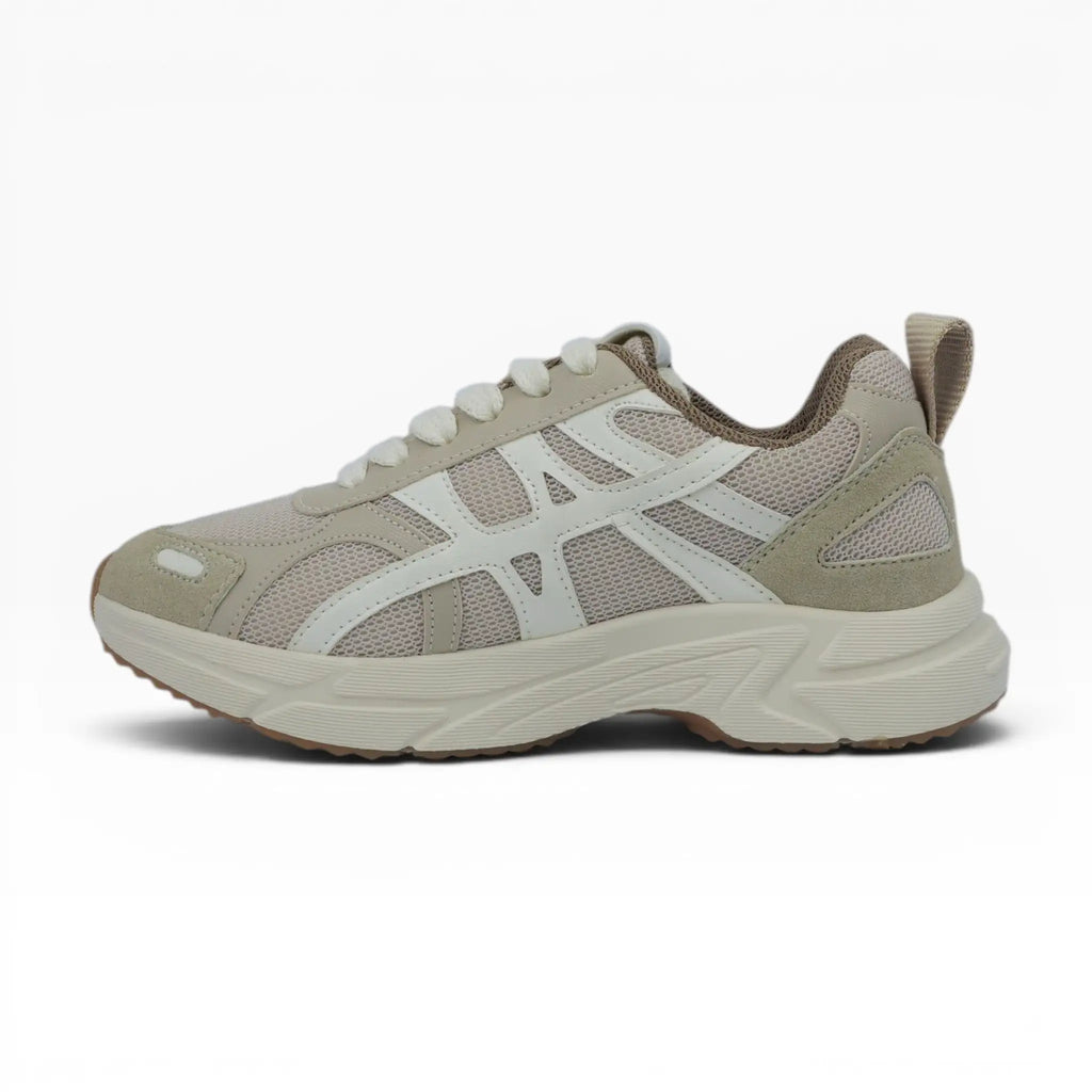 Tenis Deportivos Spimfer Beige y Blanco para Mujer: Confort y Tendencia Streetwear