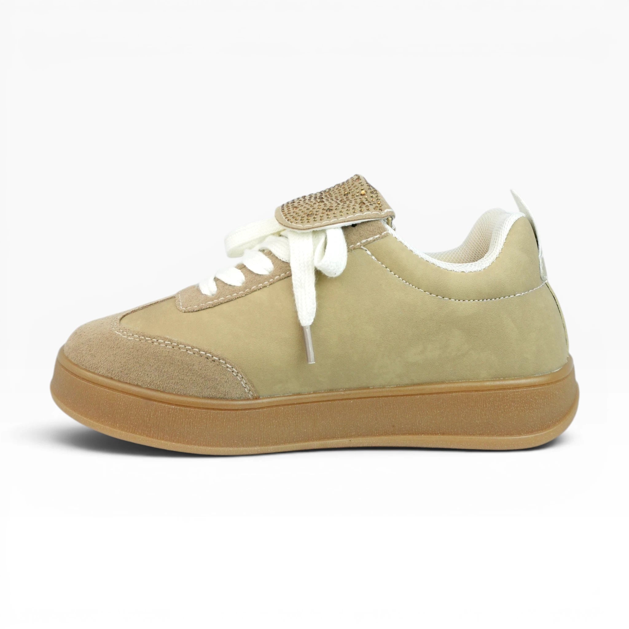 Tenis Beige Spimfer Urban Chic para Mujer