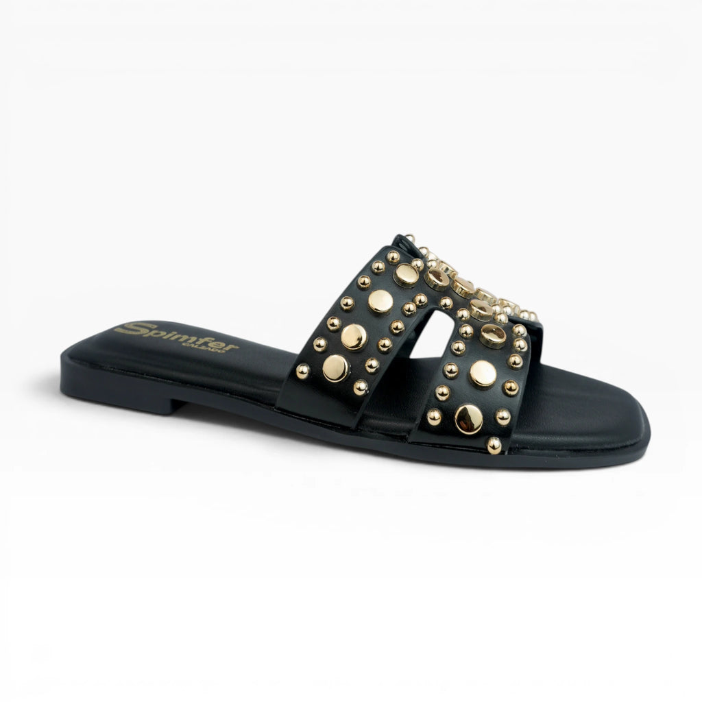 Sandalias Planas Spimfer para Mujer Color Negro