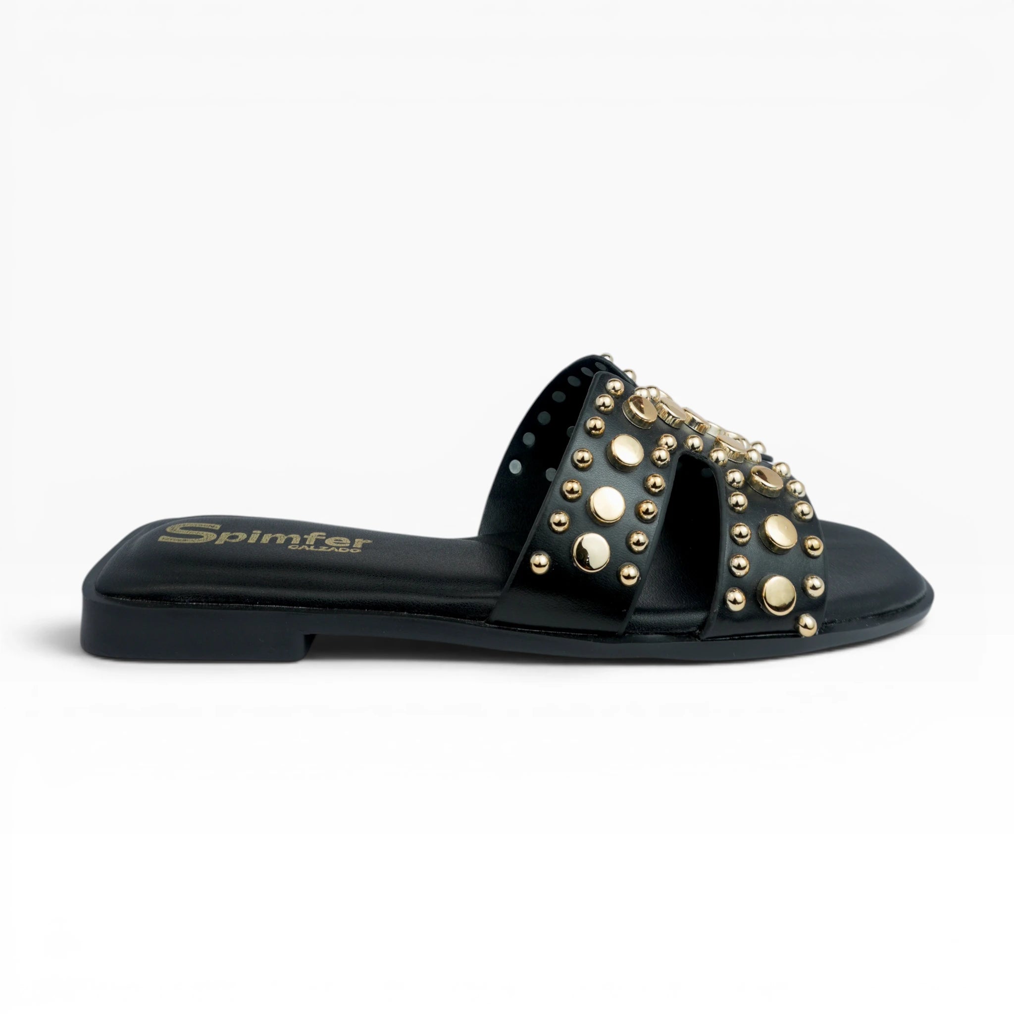 Sandalias Planas Spimfer para Mujer Color Negro