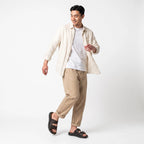 Sandalias de Cuero con Doble Hebilla Café Oscuro para Hombre