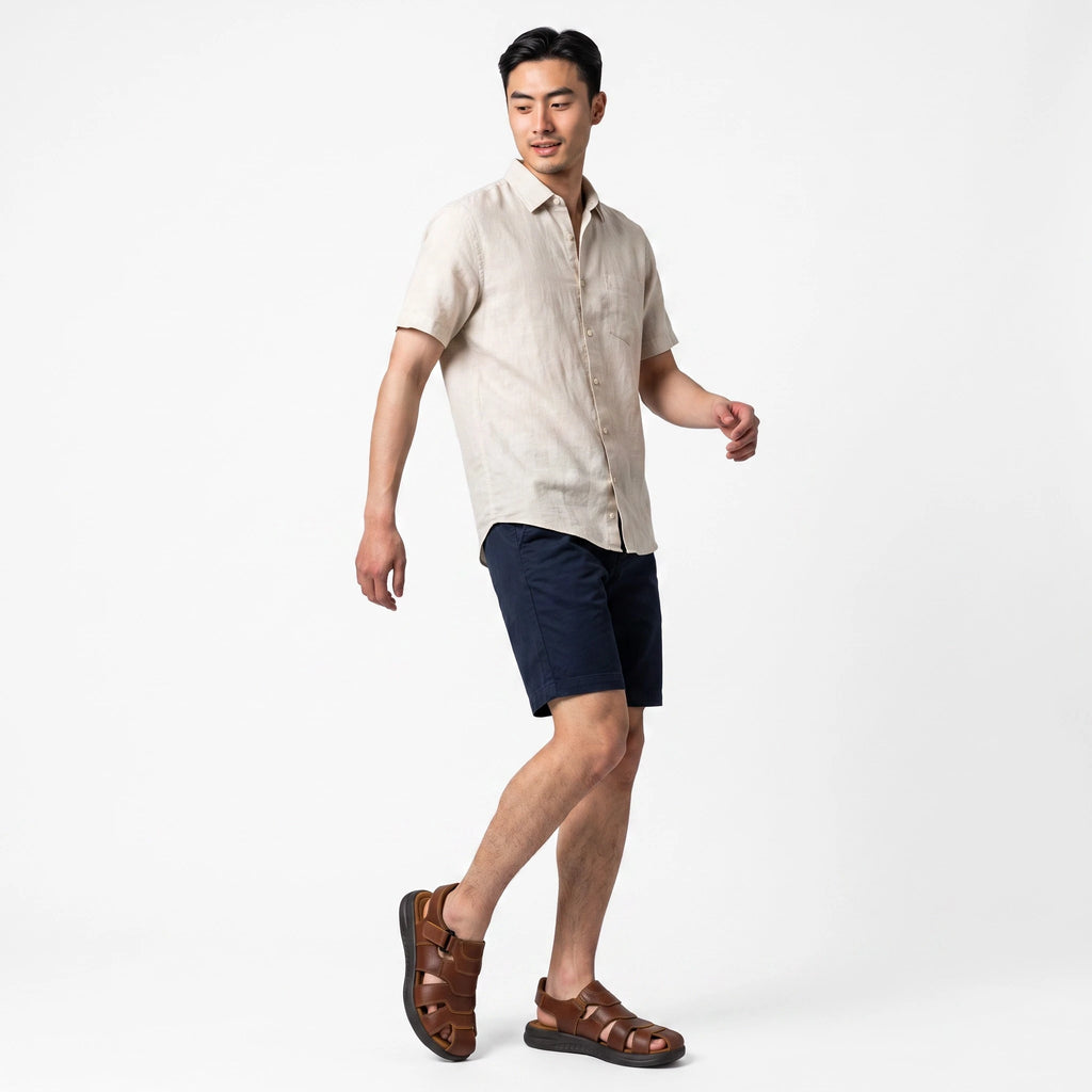Sandalias Tipo Pescador de Cuero Miel para Hombre Spimfer