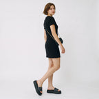 Sandalias de Plataforma para Mujer Negras con Estampado de Cuadros