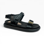 Sandalias Negras para Mujer con Plataforma Confort y Ajuste Ajustable