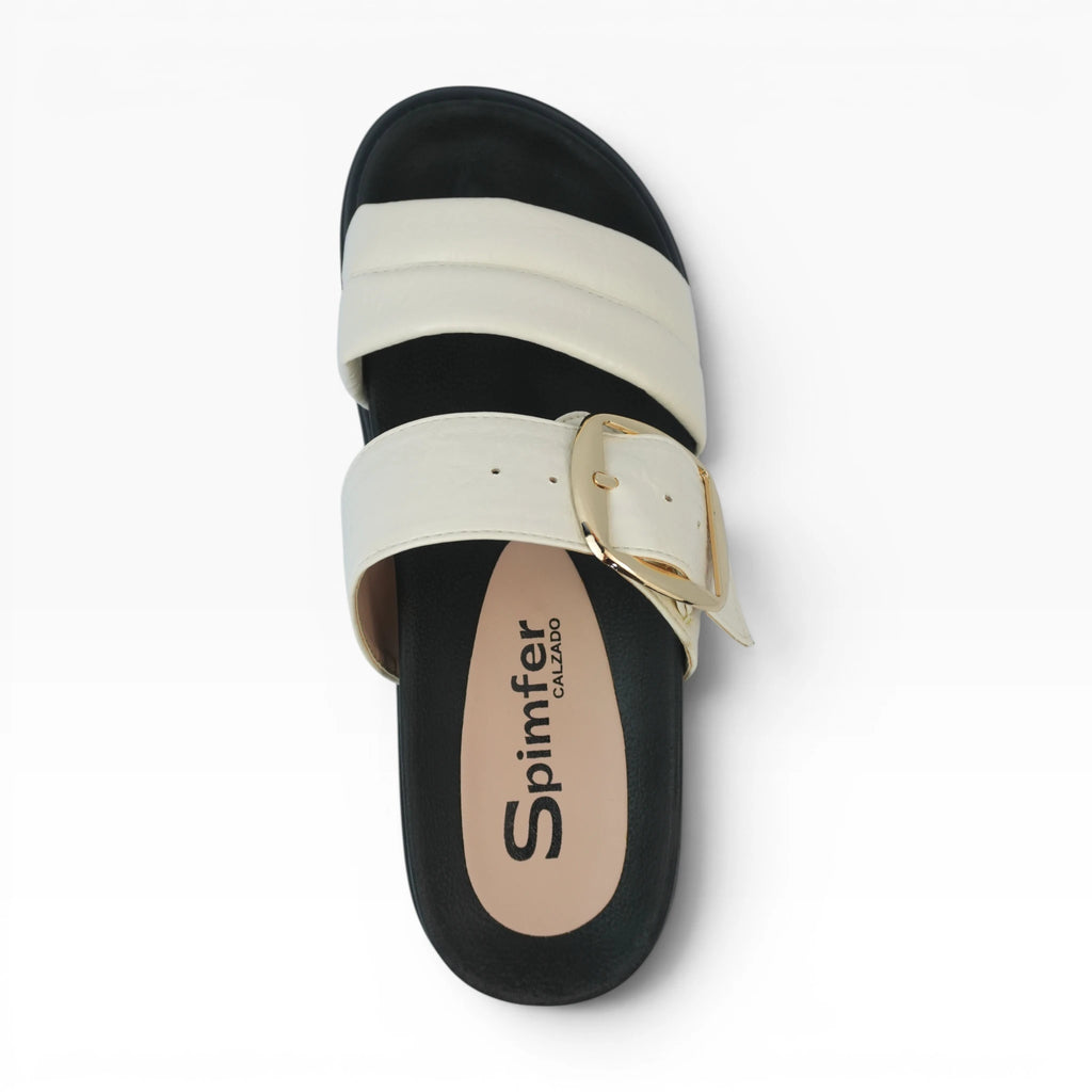 Sandalias Color Hueso de Plataforma Canoa Spimfer