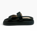 Sandalias Negras con Velcro para Mujer Spimfer