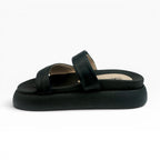 Sandalias Negras con Velcro para Mujer Spimfer