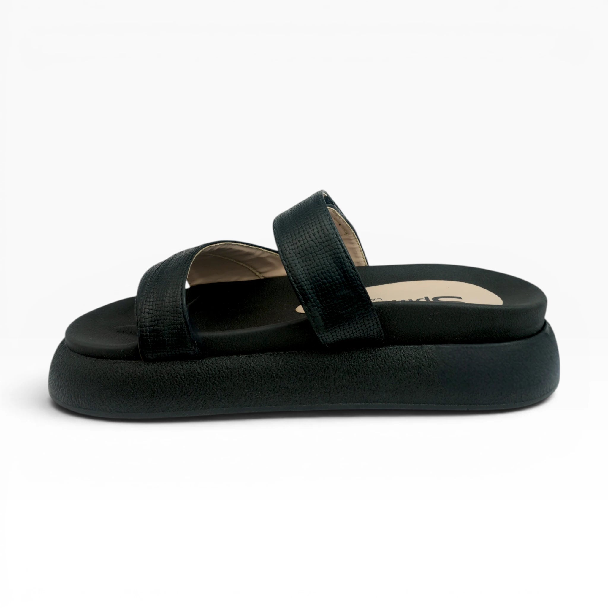 Sandalias Negras con Velcro para Mujer Spimfer
