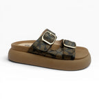 Sandalias Café con Hebillas para Mujer Spimfer