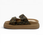 Sandalias Café con Hebillas para Mujer Spimfer