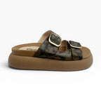 Sandalias Café con Hebillas para Mujer Spimfer