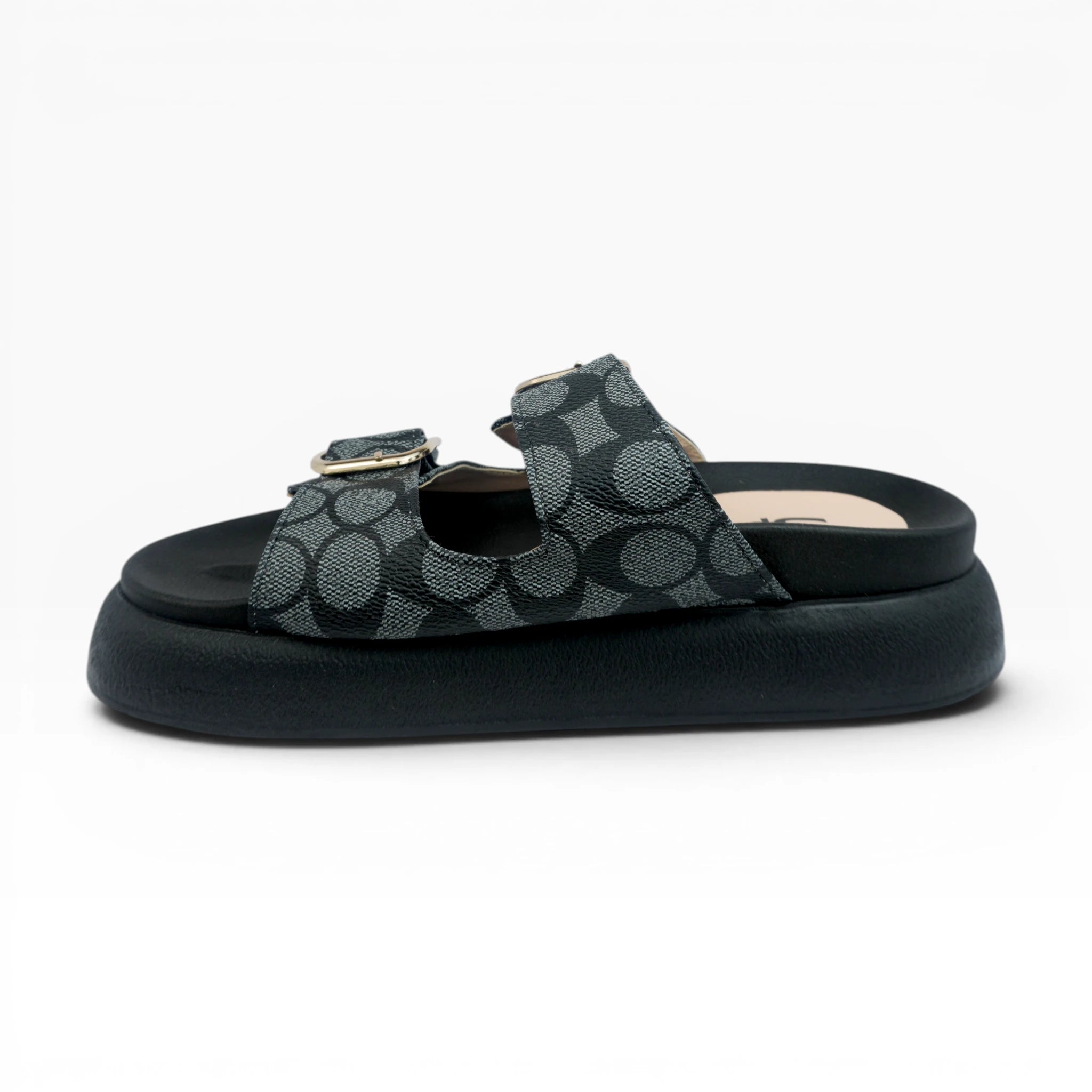 Sandalias Negras con Hebillas para Mujer Spimfer