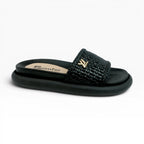 Sandalias Negras Tejidas para Mujer Spimfer