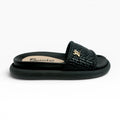 Sandalias Negras Tejidas para Mujer Spimfer