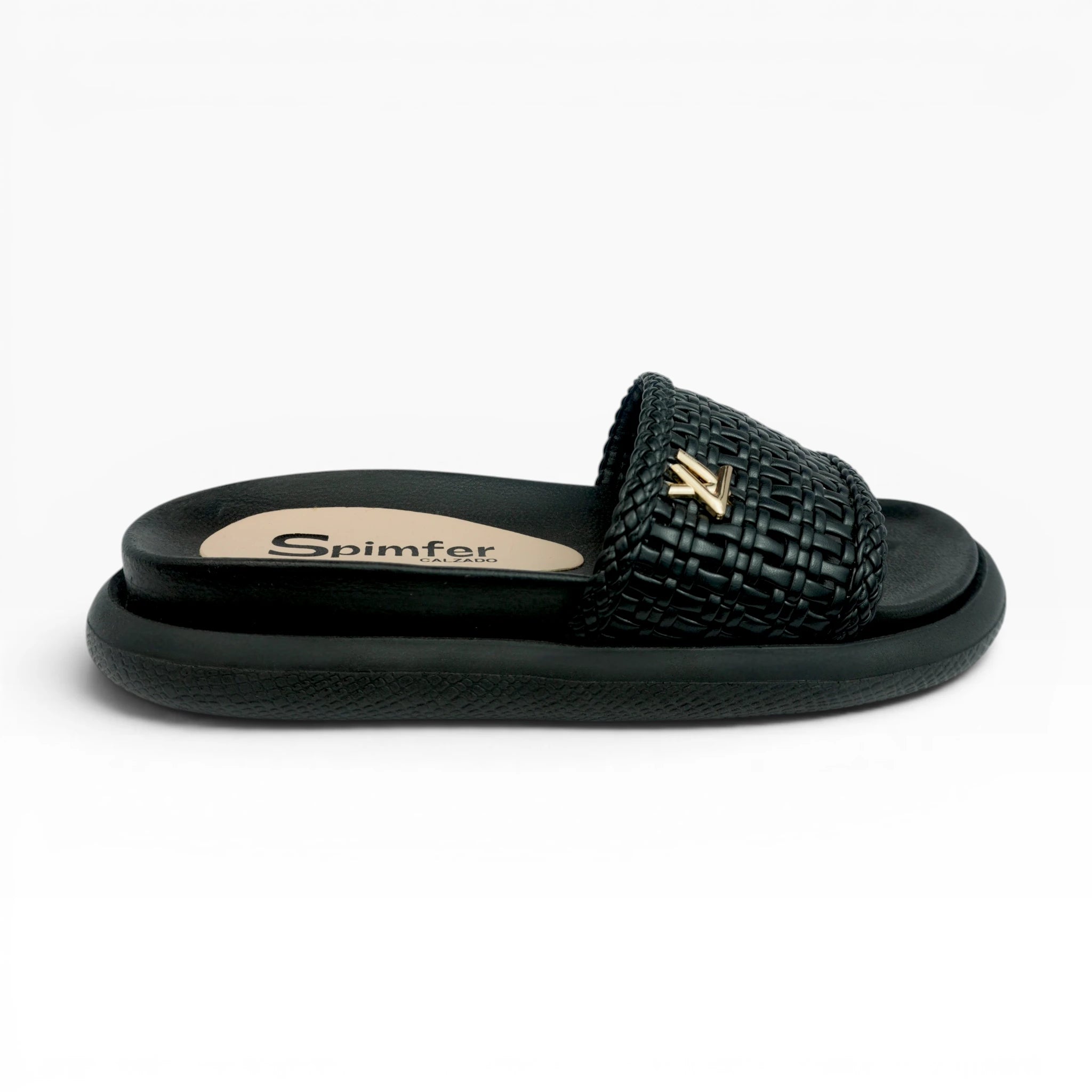 Sandalias Negras Tejidas para Mujer Spimfer
