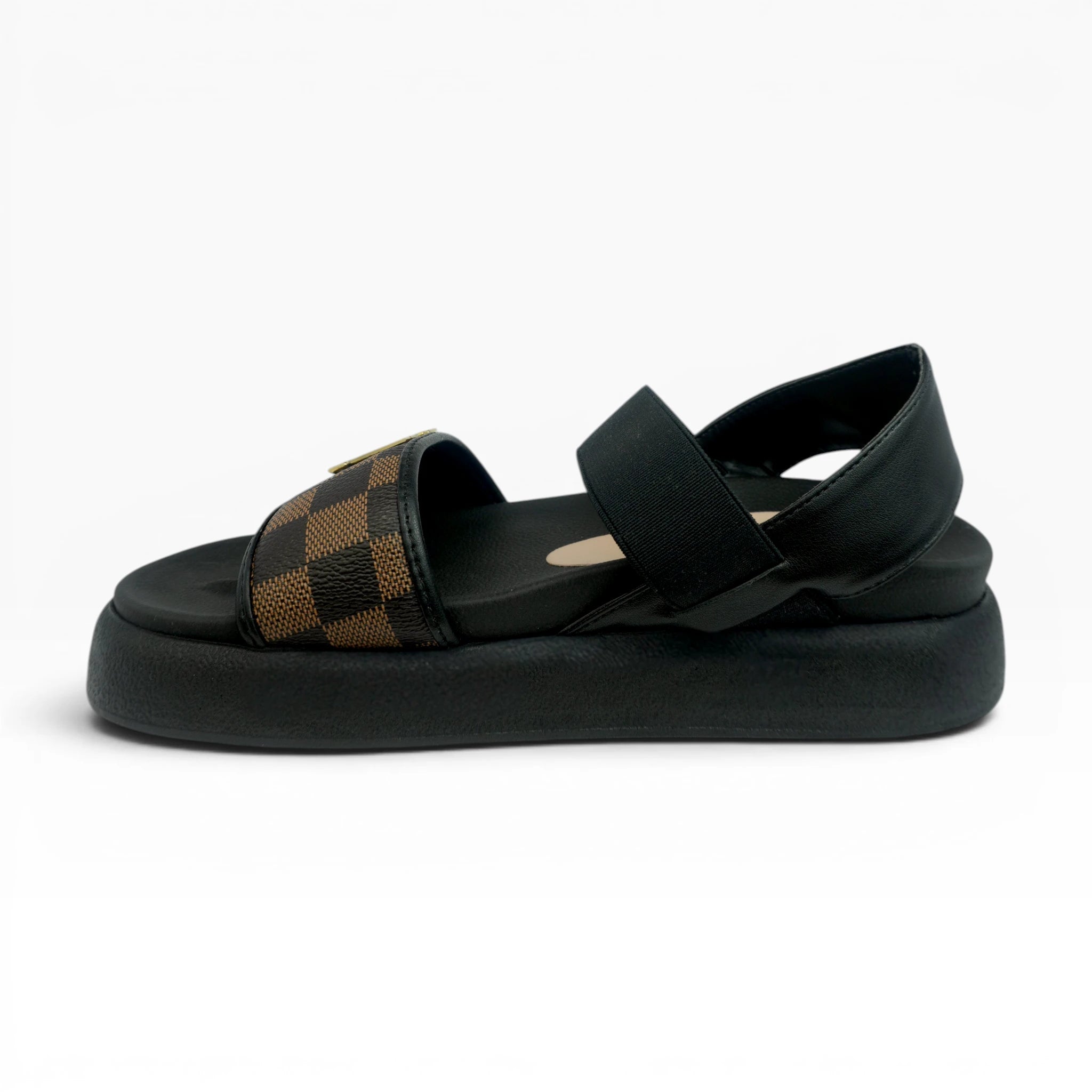 Sandalias Café Negro con Elástico para Mujer Spimfer