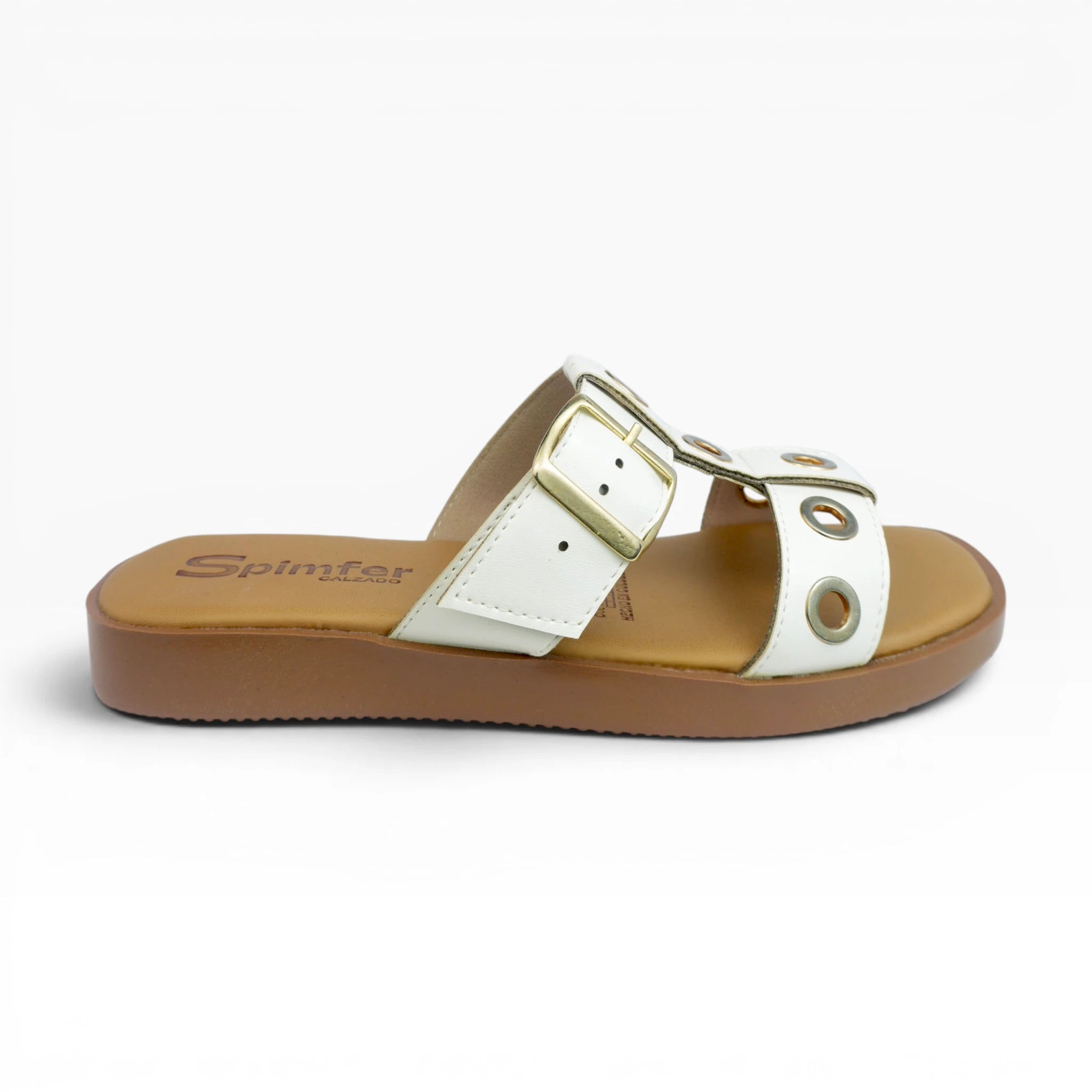 Sandalias Bajas para Mujer Spimfer con Hebilla Y Ojales