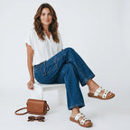 Sandalias Bajas para Mujer Spimfer con Hebilla Y Ojales