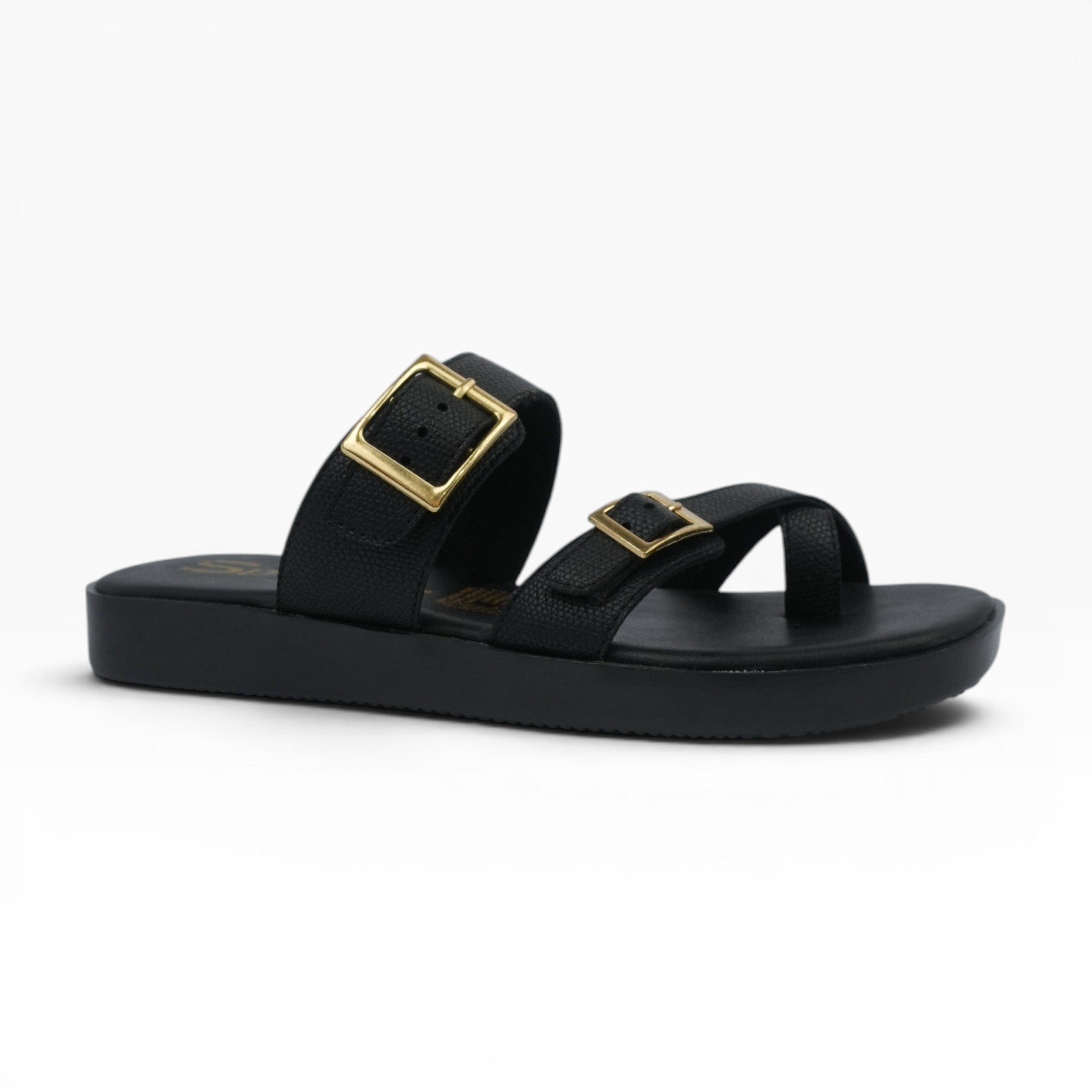 Sandalias Tres Puntadas Spimfer Negras para Mujer: Comodidad y Estilo Casual