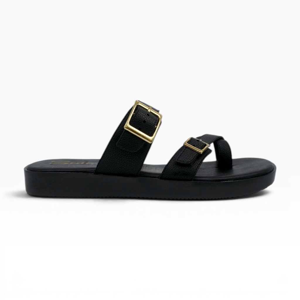 Sandalias Tres Puntadas Spimfer Negras para Mujer: Comodidad y Estilo Casual