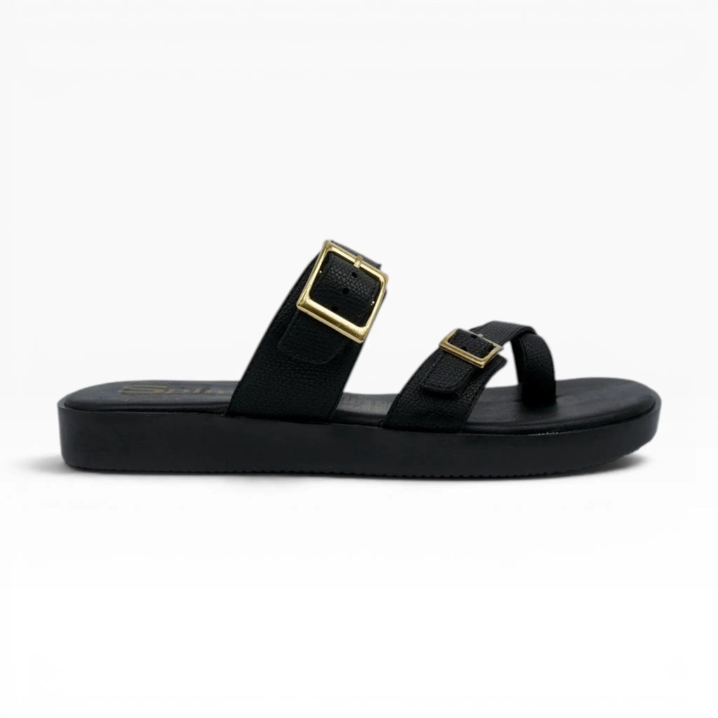 Sandalias Tres Puntadas Spimfer Negras para Mujer