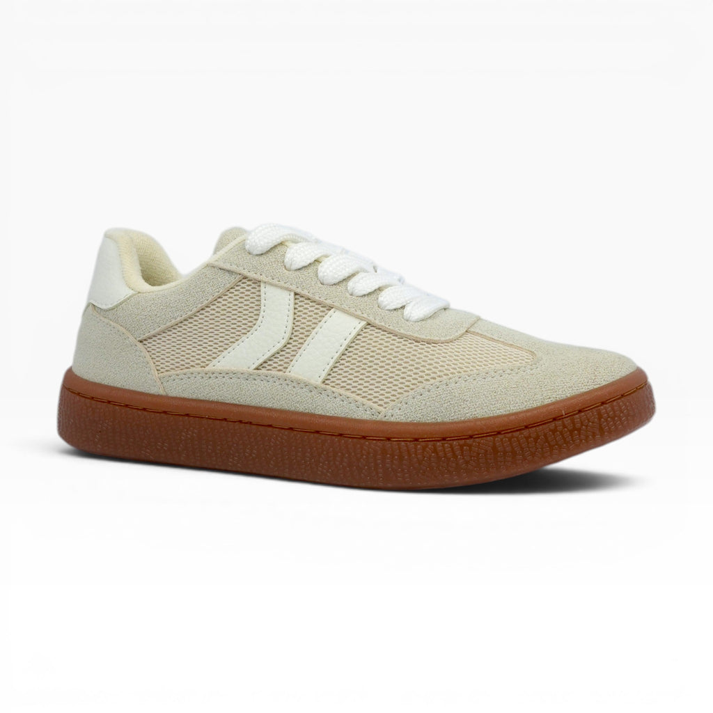 Tenis Casuales Spimfer Beige: Comodidad y Estilo Urbano para Mujer