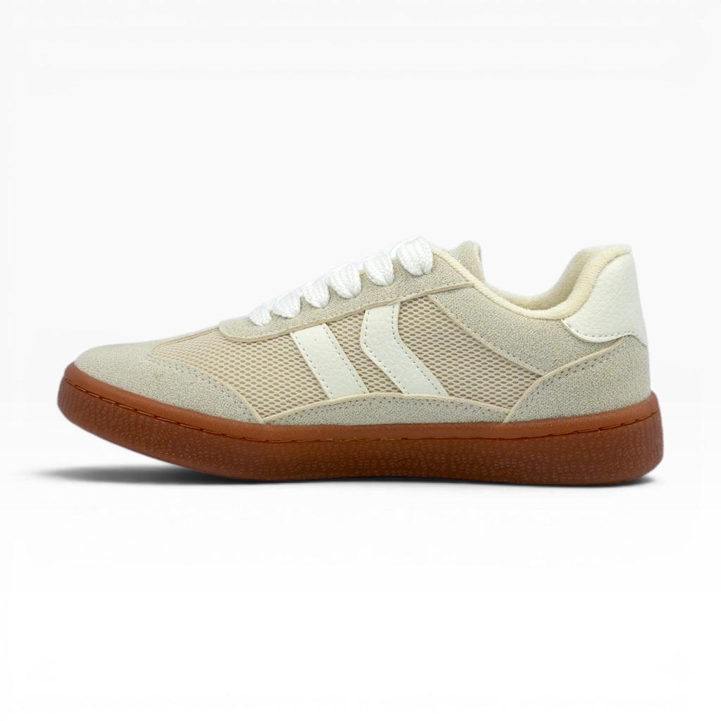 Tenis Casuales Spimfer Beige: Comodidad y Estilo Urbano para Mujer