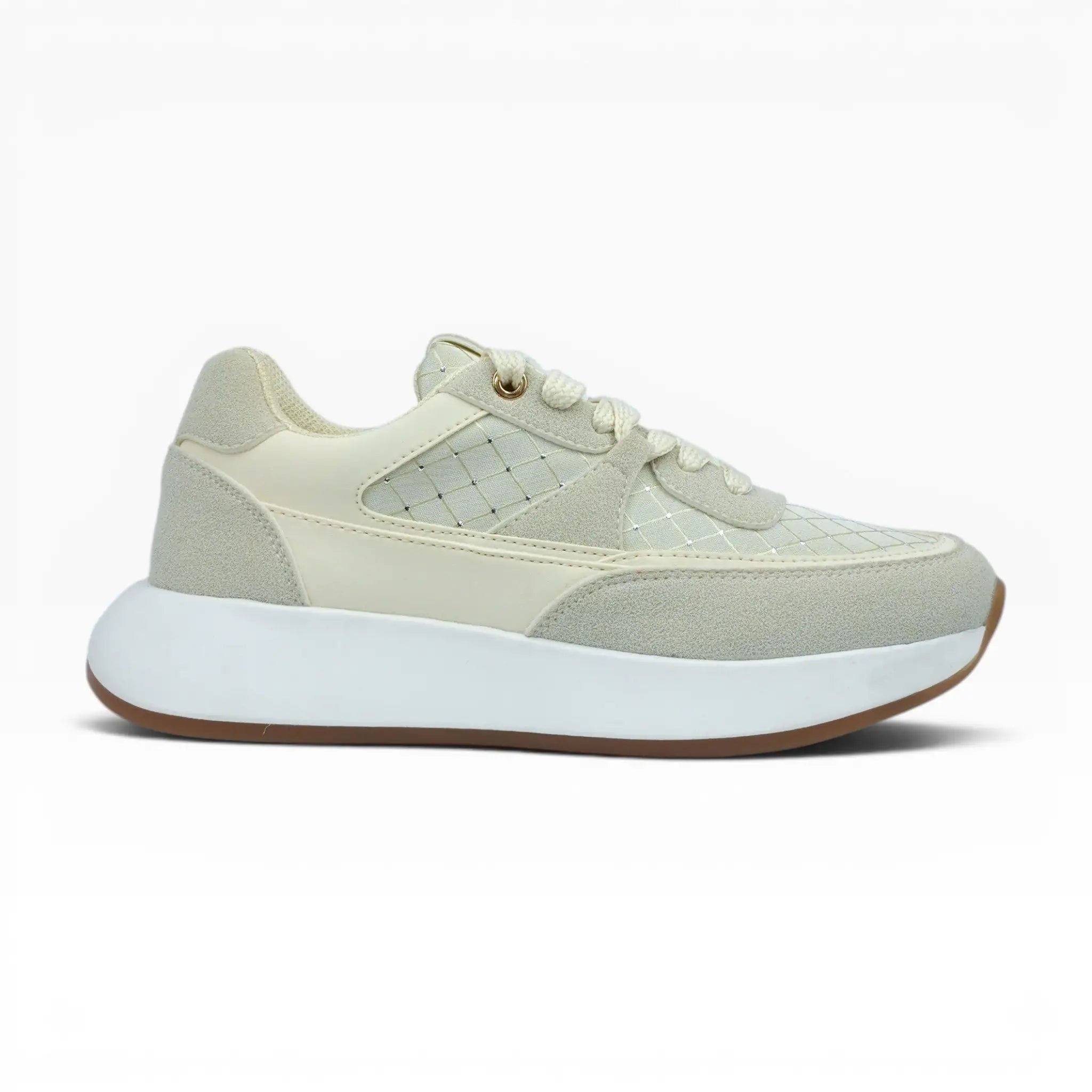 Tenis Spimfer Beige Texturizados para Mujer