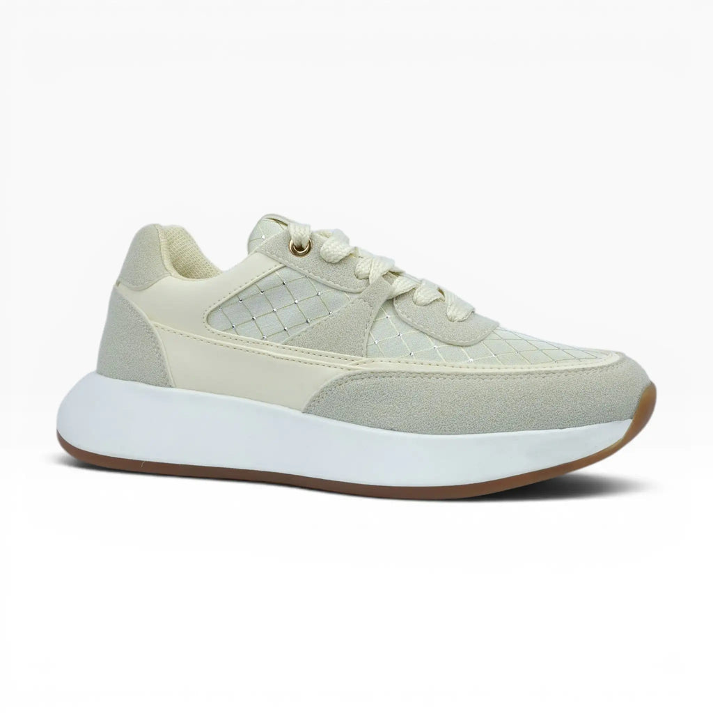 Tenis Spimfer Beige Texturizados para Mujer