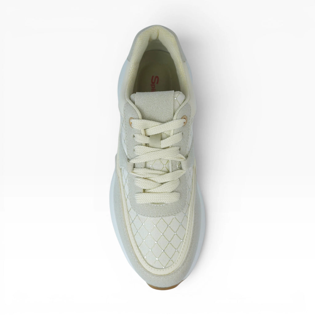 Tenis Spimfer Beige Texturizados para Mujer