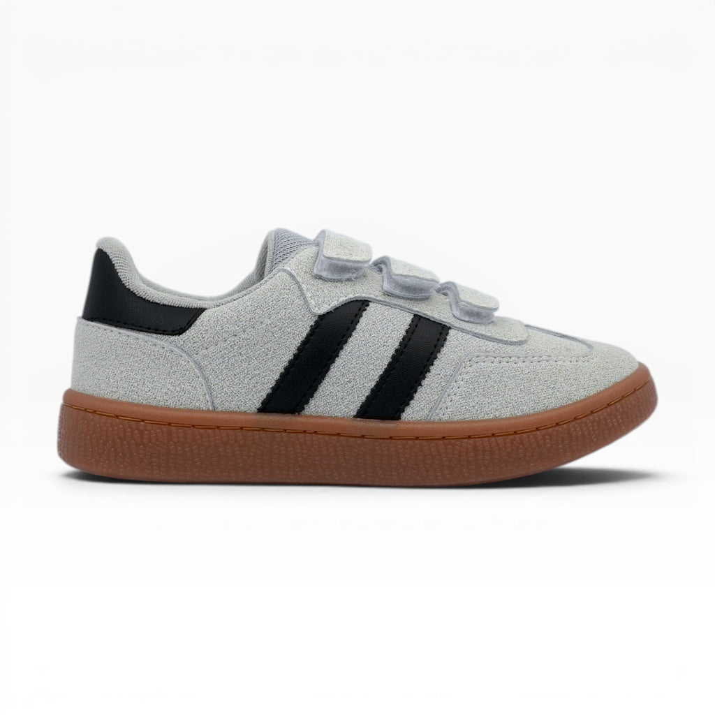 Tenis Gris Spimfer Tipo Samba con Velcro para Mujer: Estilo Retro y Confort